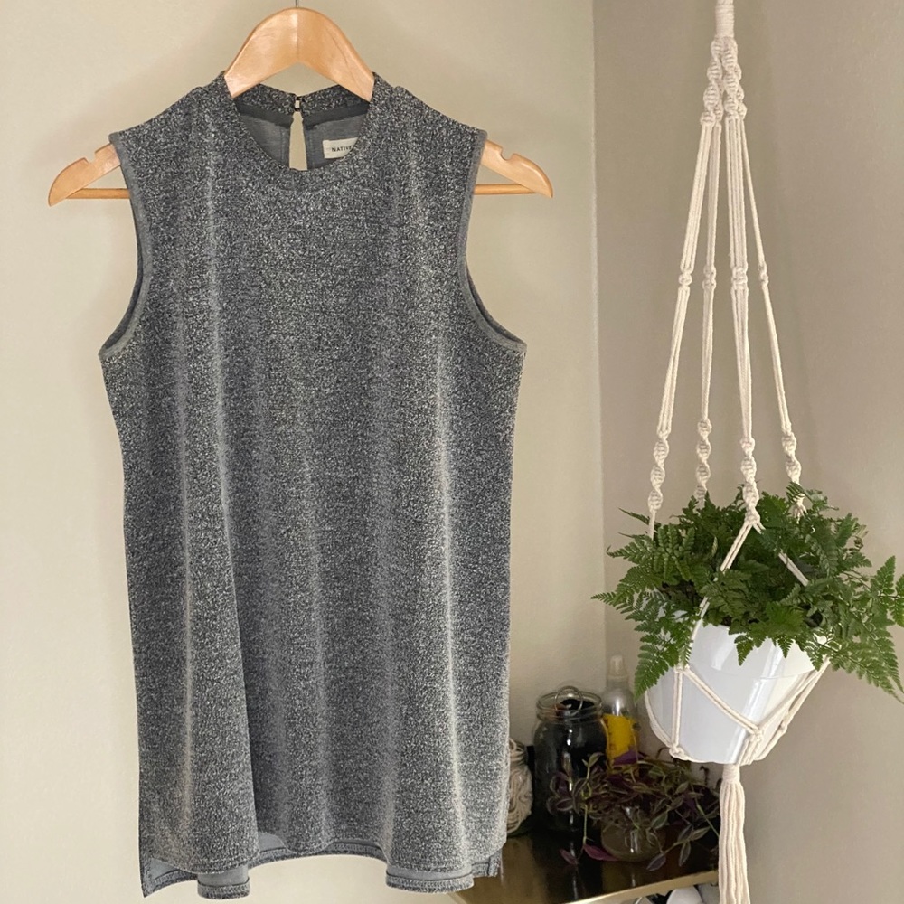 NY woven mock neck top